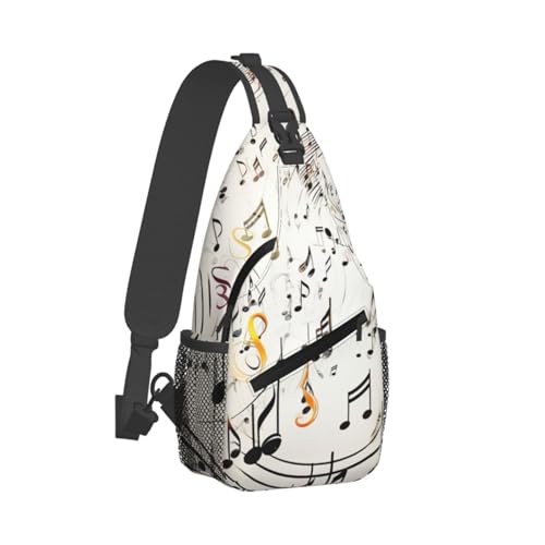 Bolso Sling para Hombre y Mujer Estampado con notas musicales miniatura 7