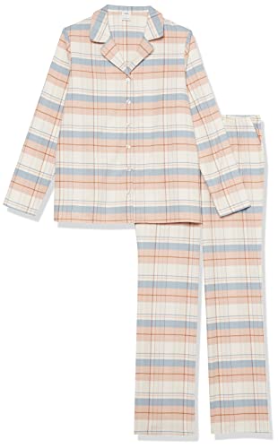 Image of Amazon Essentials Women's Flannel Long-Sleeve Button Front Shirt and Pant Pajama Set