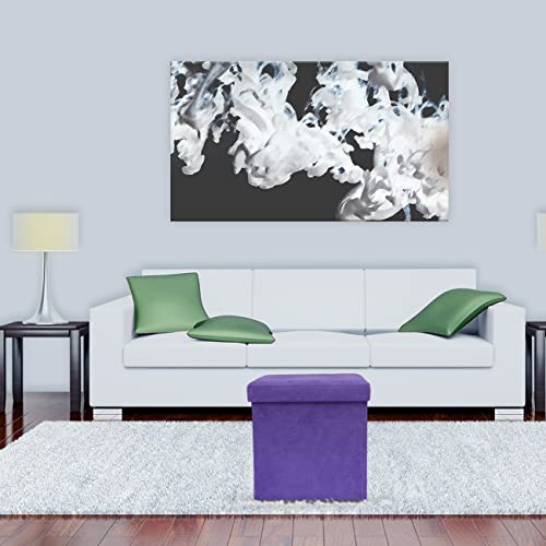 Sorbus Storage Ottoman Bench – Collapsible/Folding Bench Chest With Cover – Perfect Toy And Shoe Chest, Hope Chest, Pouffe Ottoman, Seat, Foot Rest, – Contemporary Faux Suede (Purple) #TOP2