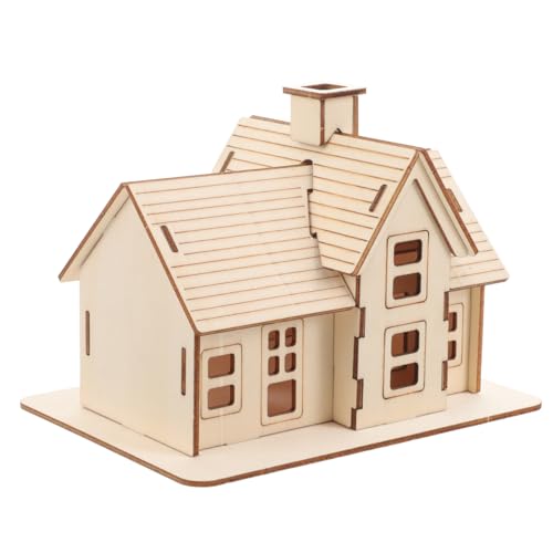 Uonlytech 1 Set Diorama Puzzles for Adults Adult Puzzle Wooden Jigsaw Puzzles Wooden Puzzle for Adults Wooden House Model Assembly House Puzzle Funny Model Manual Log Cabin 3D