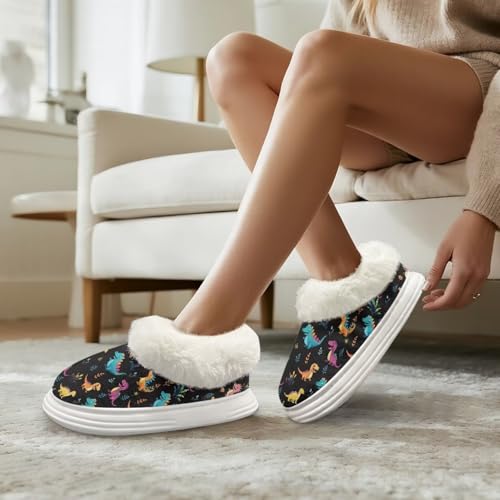 Fuzzy Slippers for Women Men, Cozy Warm Bedroom Slip On Shoes, Winter Fluffy House Socks with Grippers2