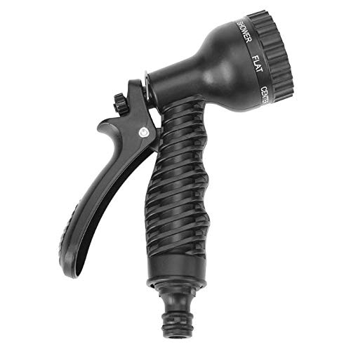 Pistola ad acqua regolabile in plastica ad alta pressione ugello per tubo da giardino perfetto per innaffiare piante e pulizia auto Design ergonomico (colore: nero)