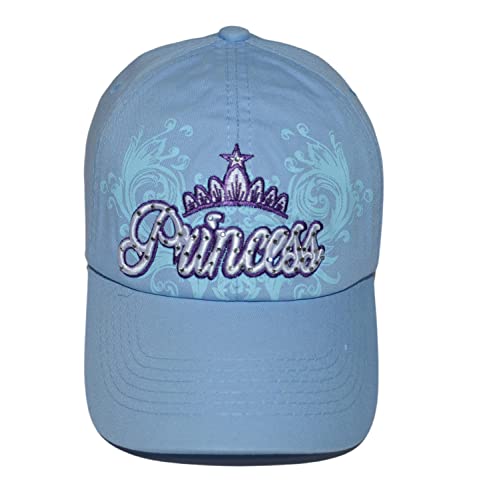 Popfizzy Princess Hat, Bling Baseball Cap, Sparkle Crown Baseball Hats for Girls, Cotton Ballcap, Adjustable