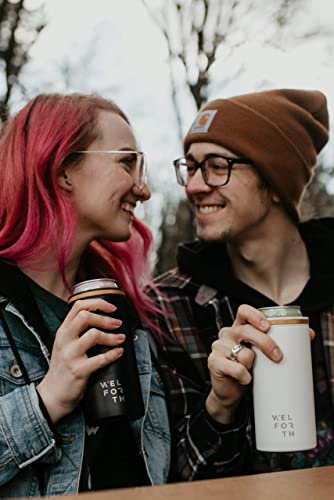 Welforth Slim Can Cooler For Slim Beer & Hard Seltzer Double-Walled Stainless Steel 12Oz Sleeve Skinny Can Coozies Drink Holder(Glitter Black) #TOP5