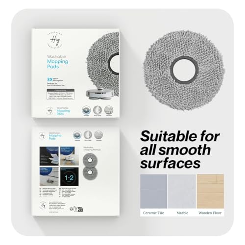 Image of Replacement Mop Pads Compatible with DEEBOT X1 Omni, X1 Turbo, T20 Omni,T10 Omni, X2 Omni T30S, N30 Omni & M12 Pro+ Robot Vacuums | Washable Microfiber Cleaning Pads | 2 Pcs