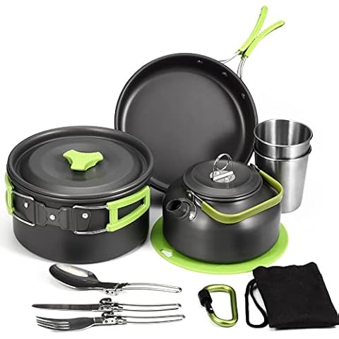 Aitsite Camping Kochgeschirr Kit Outdoor Aluminium Cover