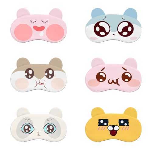 SKTMH アイマスク 睡眠用 6枚セット 目隠し アイカバー 遮光 軽量 圧迫感なし 柔らかい肌触り 疲労取れ 安眠グッズ オフィス 旅行 出張 瞑想 高速バス 飛行機 快眠 昼寝 睡眠用 男女兼用 調整可能なストラップ付き