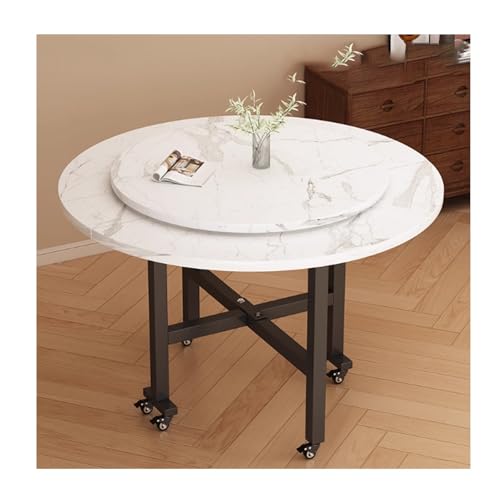 Vielseitiger faltbarer Esstisch, erweiterbar und platzsparend, Schreibtisch für Wohnzimmer und Büro, Weiß (120 cm) – perfekt für Zuhause und Cotta