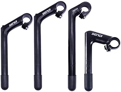 SENQI 22.2×25.4mm Electroplating Gooseneck Stem Aluminum Alloy Stems with Teeth BSB040(80×180×200,Black)
