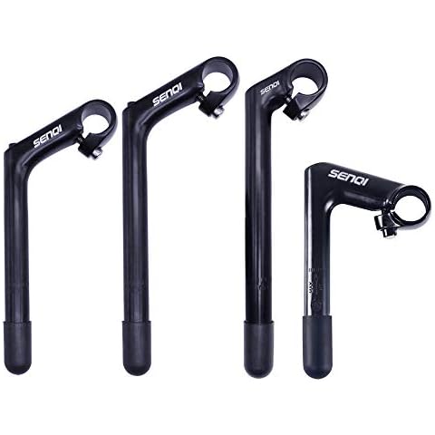 SENQI 22.2×25.4mm Electroplating Gooseneck Stem Aluminum Alloy 80×220×240 Stems with Teeth BSB040(Silver) Cover