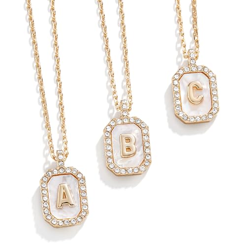 Initial Necklace - Dainty Gold-Plated Personalized Letter Pendant Necklace, Small Dog Tag Style Design3