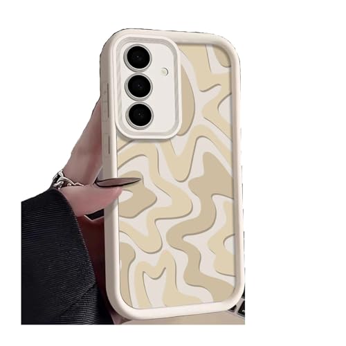 �Ȗ͗l�̓d�b�P�[�X�ASamsung�AGalaxy A56 A16 A17 A36 A26 A55 A54 A15 A35 5G S25 Edge S24 S23 S22 Ultra S24 S25 FE �J�o�[�ɑΉ�(Beige White,For Sam