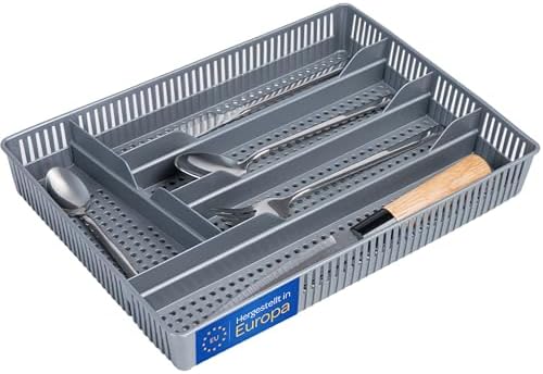 KONZEPT Organizador cubiertos para cajón 31 x 23 x 4,5 cm, gris –...