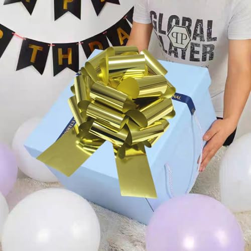 Image of 1Pcs 14 Inch Giant Large Pull Bow Big Bow,Great Gift Bows for appliances,Bikes,Table Decorations and Party Events (Gold)