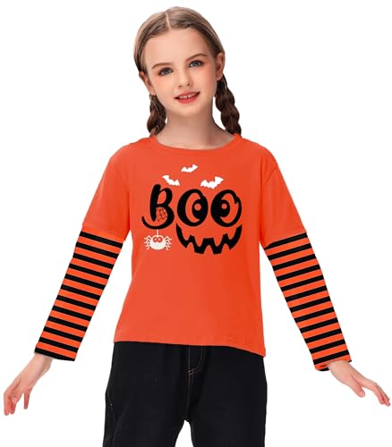 Image of Remimi Unisex Kids Christmas Long Sleeve Shirt Xmas Print Stripe Shirts 2-12 Years