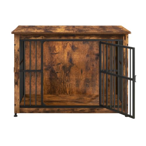 Feandrea Hundebox, Hundekäfig Möbel, aus Holz und Metall, 110 x 76 x 82 cm