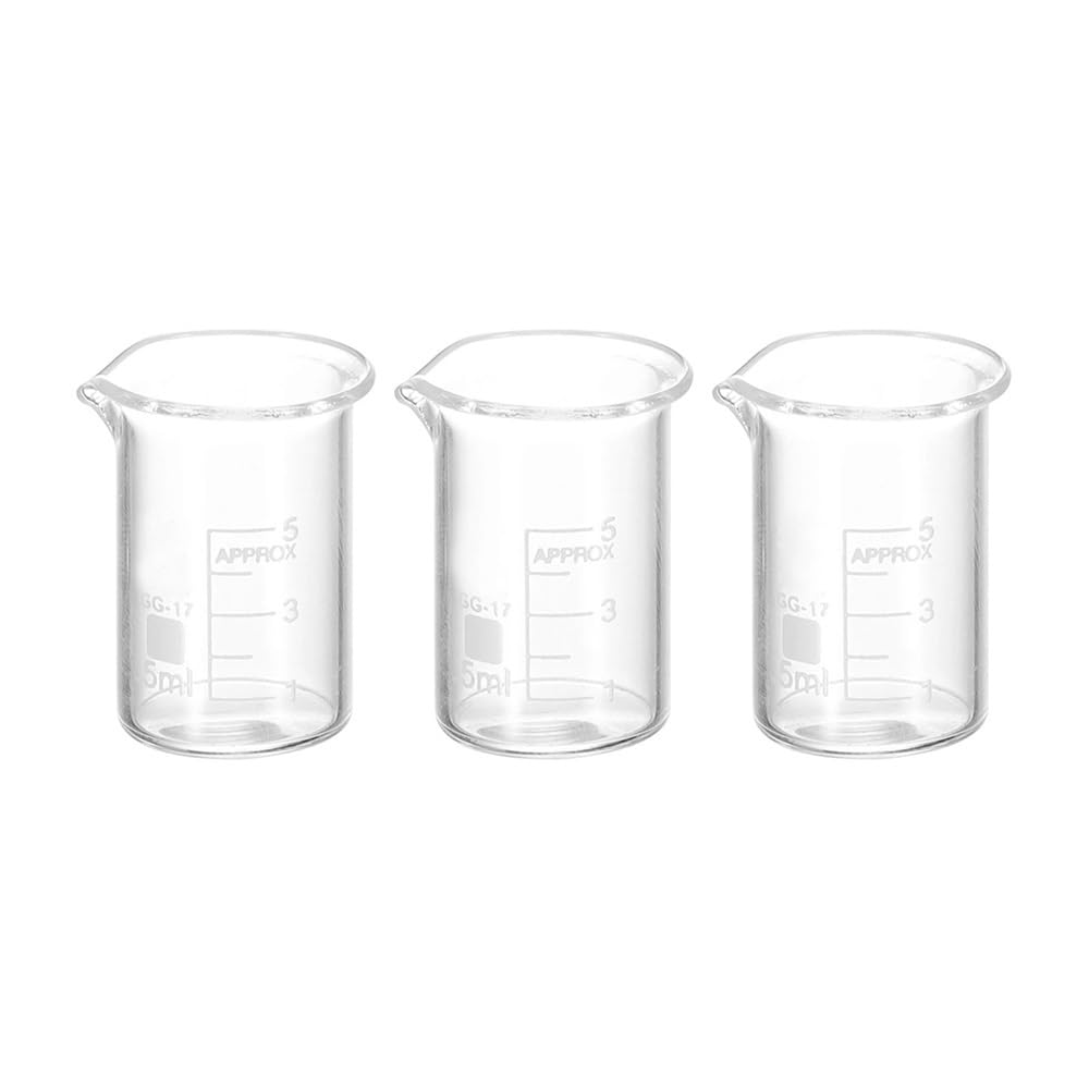 Zestaw 2 lub 3 zlewek laboratoryjnych z miarką z wylewką, 5-500 ml (3 szt. o dużej pojemności 250 ml)