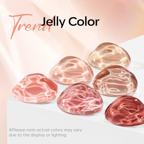 Image of modelones Gel Nail Polish Jelly Nude 6Colors Pink Brown Fall