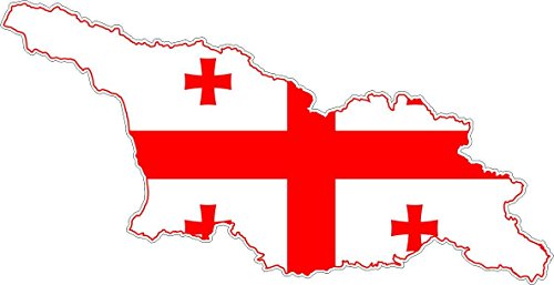 Akachafactory Autocollant Sticker adhesif Voiture Vinyle Drapeau Carte Georgie georgien