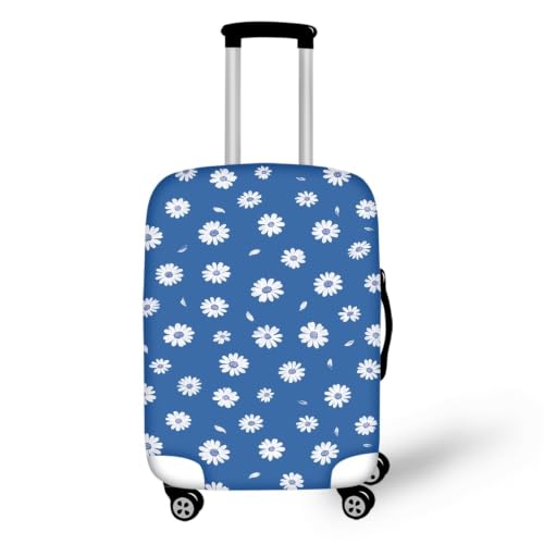 Housse de valise XL fleur blanche en spandex élastique