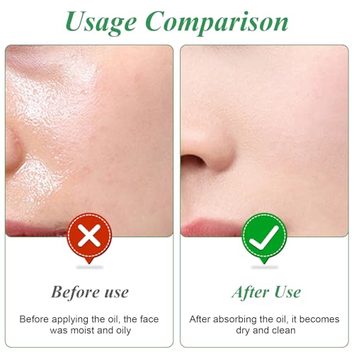 100 PCS Löschpapier,Oil Control Paper + 1 Spiegel + 1 Puderquaste, Sebum Für Alle Hauttypen,Oil Tücher & Oil Absorbing Sheets Für Mattes Finish,Vegan & Duftfrei, Blotting Papier