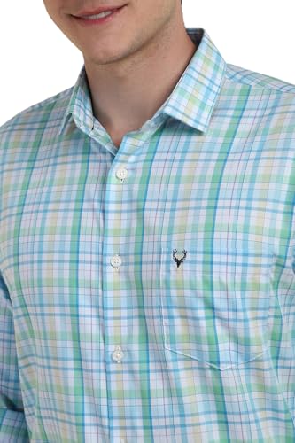 Image of Allen Solly Men's Cotton Checkered Slim Fit Shirt