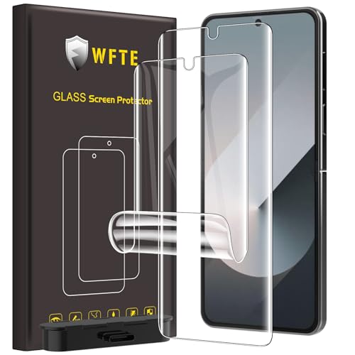 WFTE Compatible with Samsung Galaxy Z Flip 7 FE/Z Flip 6 Screen Protector [2- Pack] Flexible TPU Film Screen Protector [Full Coverage] [HD Clear] [Bubble Free][Fingerprint unlock support]