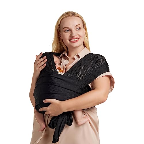 Momcozy Écharpe de portage bébé ajustable à boucle, en maille aérée respirante