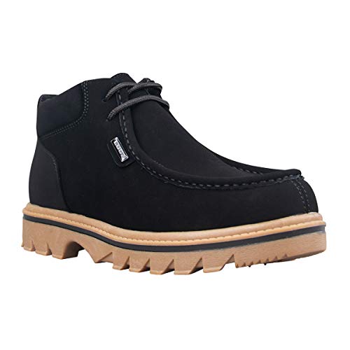 Lugz Men's Fringe Classic Moc Toe Chukka Fashion Boot, Black/Gum, 11