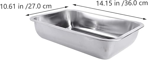 Miniatura 7 de STOBAZA Bandeja rectangular de acero inoxidable para servir sushi, bandeja para hornear de acero, bandeja para hornear de metal, bandeja para
