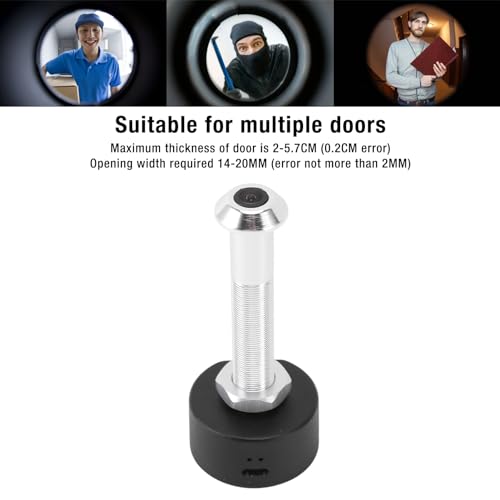 Cámara Wifi Peephole, Visor de la Puerta de Cámara HD de 1080p HD Peep con Detección de Movimiento, Visión Nocturna y Lente Gran Angular de 170 °, Aplicación de Soporte, para (SILVER)