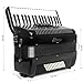 Horse Accordion, 34 Key 60 Bass Keyboard Accordions for Adults, Luxury Thicked Backpack,Straps, 34 Keys Educational Acordeón Acordeones Para Adultos Instrument for Beginner,Student,Professional,Black