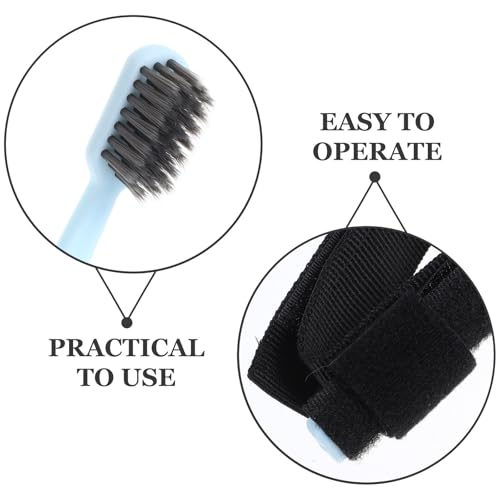 Brosse à dents poils souples avec sangle pour préhension difficile