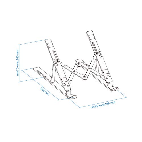 TOOQ TQLRS0033 FOLDING STAND for LAPTOPS TABLETS, MOBILES AND BOOKS, silver, Pequeño - Image 4