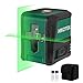 Nivel Láser Verde Nikotek,Autonivelante Láser de Líneas Cruzadas Horizontales y Verticales para Decoración del Hogar Bolsa de Transporte, 2xBatería Incluida IP54
