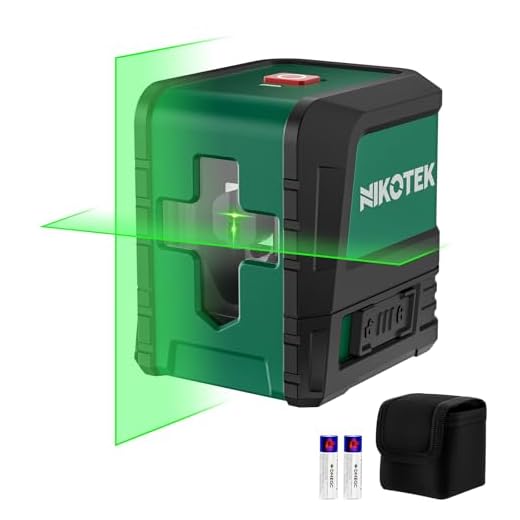 Nikotek Laser Level, Self-leveling Green Line Laser With Horizontal and Vertical Lines for Construction and Picture Hanging, Battery Included (NK01G)