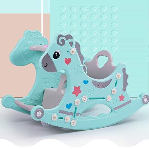 Schaukelpferd QIQIDEDIAN Schöner Kaohsiung-Babyschaukelstuhl Dicker Plastik 1-2 Jahre altes Geschenk-Zweifach-Trojaner – Bild 4