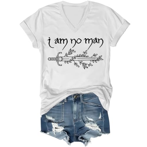 I Am No Man Shirt, I Am No Man T-Shirt, Reading Bookish Vintage Gothic Meme T-Shirts V Neck