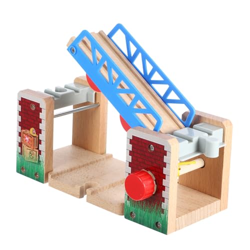 BESPORTBLE Wooden Lifting Bridge for Train Wooden Railway Accessory Enhancing Playtime Experience for Train Tracks