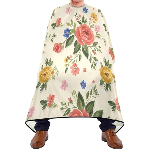 Capa impermeable profesional para corte de cabello vintage floral