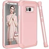 Phone Case for Samsung Galaxy S8 Hard Cover Shockproof Soft Silicone Bumper Hybrid Three Layer Defender Heavy Duty Protective Cell Accessories Glaxay S 8 8S Edge SM-G950U Cases Women Rose Gold
