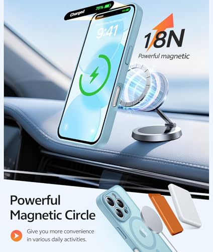 Image of FNTCASE for iPhone 16 Pro Max Case: [Compatible with Magsafe] Translucent Matte Cases with [Full Camera Protection] [Screen Protector] Military Grade Shockproof Protective Phone Cover - Teal