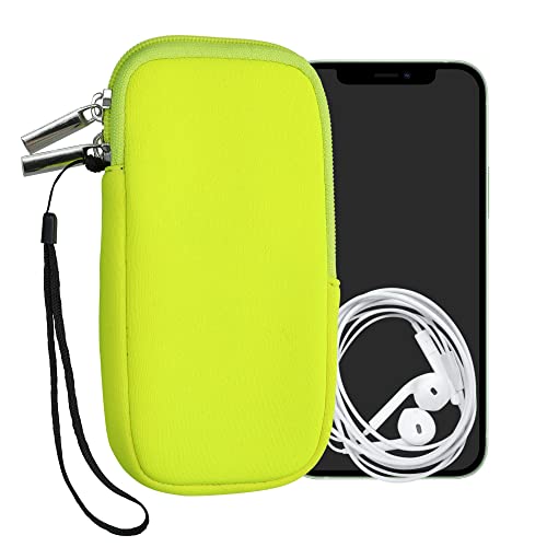 kwmobile クッション ポーチ 対応: M - 5.5" - ネオプレン スマートフォン 保護 ケース 黄色