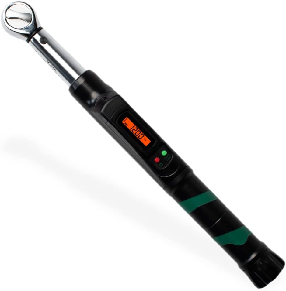Digital Torque Wrench - 3/8" Drive (25-250 in-lb) Precision Torque Tool - Electronic Scale & Click-Style Design, Mechanic's Tool for Automotive, Motorcycle, & Bike Maintenance