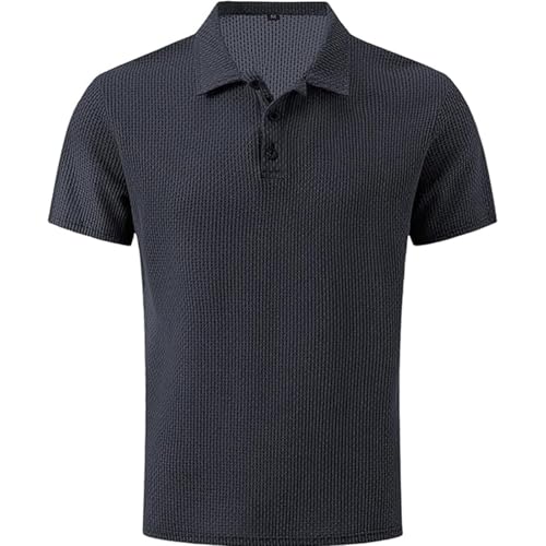 Breeze Shirts for Men, Comfortable Polo Shirt Textured Breathable, Quick Dry Refreshing Silky, Moisture-Wicking