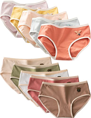 Kiench Girls' Panties Cotton Underwear Slips Panties 10/15-Pack