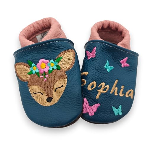 ZwergenUnikate Krabbelschuhe - Handgefertigte Lederpuschen für...