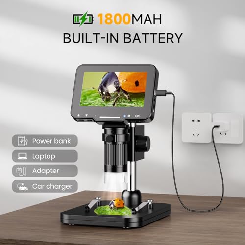 Leipan LP043 Microscópio de moedas de 4,3 polegadas 1000X, microscópio digital LCD para colecionador