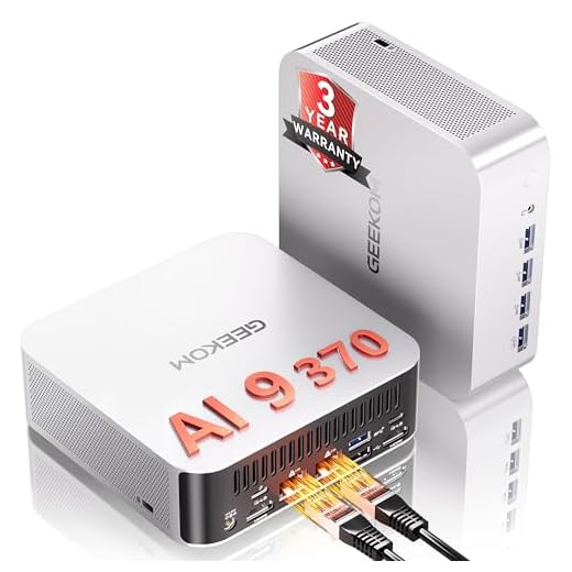 GEEKOM A9 Max High AI Productivity Mini PC,AMD Ryzen AI 9 HX 370(80 Tops)|DDR5|1TB SSD+32GB RAM|Copilot+ PC|Win 11 Pro|WiFi 7|BT 5.4|USB4.0|HDMI 2.1|8K Video Editing|for Business&Gaming＆3D Rendering