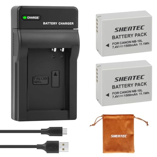 Il pacchetto include: 2X batterie NB-10L + caricatore USB a LED + cavo micro 30 giorni di rimborso.